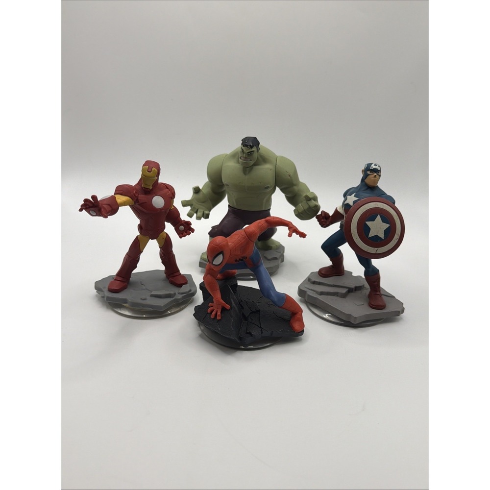 Disney Infinity Marvel Avengers Spider Man Captain America Hulk Iron Man 2.0 Lot